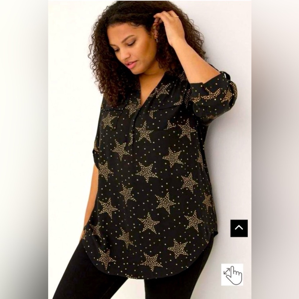 🆕 Torrid Harper Black Star Tunic size 2